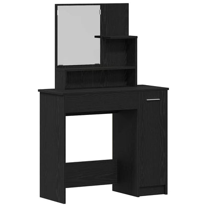 vidaXL Schminktisch-Set 2 pcs Schwarz Eichen-Optik Holzwerkstoff