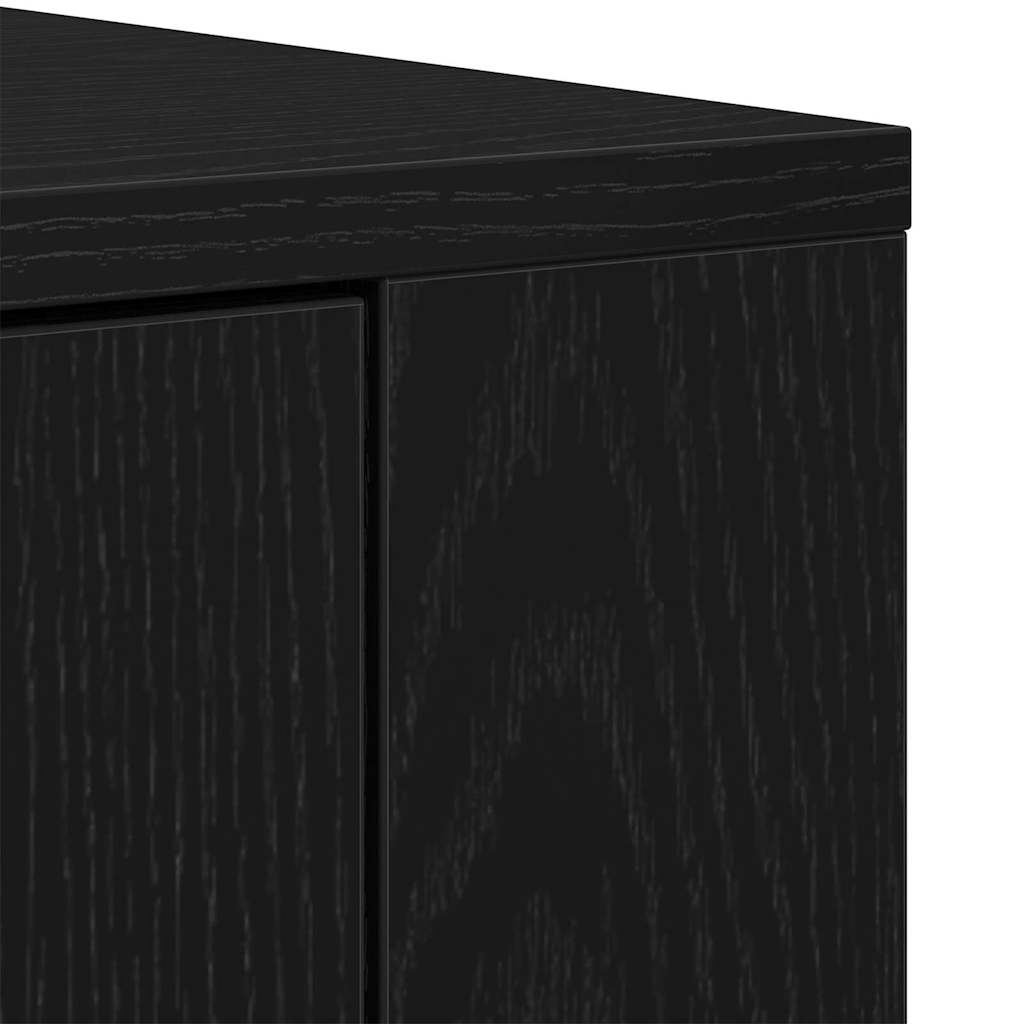 vidaXL Highboard Schwarz Eichen-Optik 80 x 33 x 150 cm Holzwerkstoff