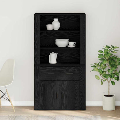 vidaXL Highboard Schwarz Eichen-Optik 80 x 33 x 150 cm Holzwerkstoff
