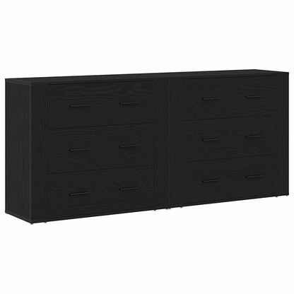 vidaXL Sideboard Schwarz Eichen-Optik 160 x 33 x 70 cm Holzwerkstoff