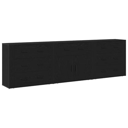 vidaXL Sideboard Schwarz Eichen-Optik 240 x 33 x 70 cm Holzwerkstoff