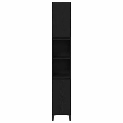 vidaXL Badezimmermöbel-Set Wandmontiert 3 pcs Schwarz Eichen-Optik