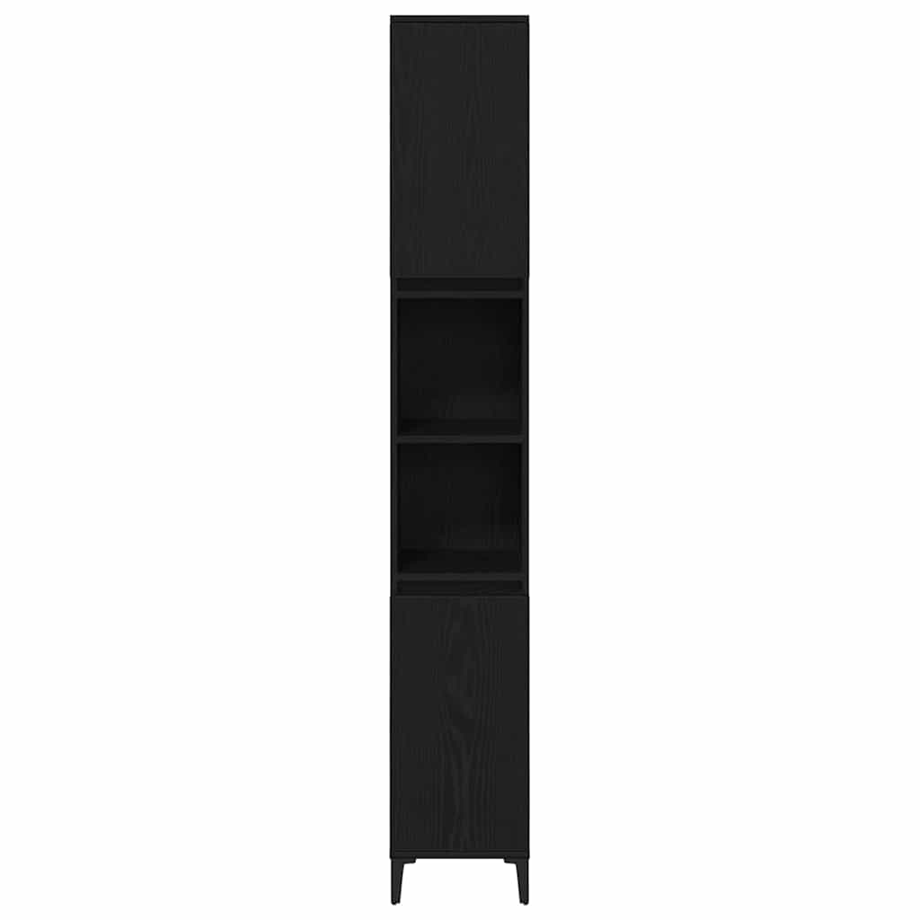 vidaXL Badezimmermöbel-Set Wandmontiert 3 pcs Schwarz Eichen-Optik