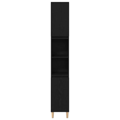 vidaXL Badezimmermöbel-Set Wandmontiert 3 pcs Schwarz Eichen-Optik