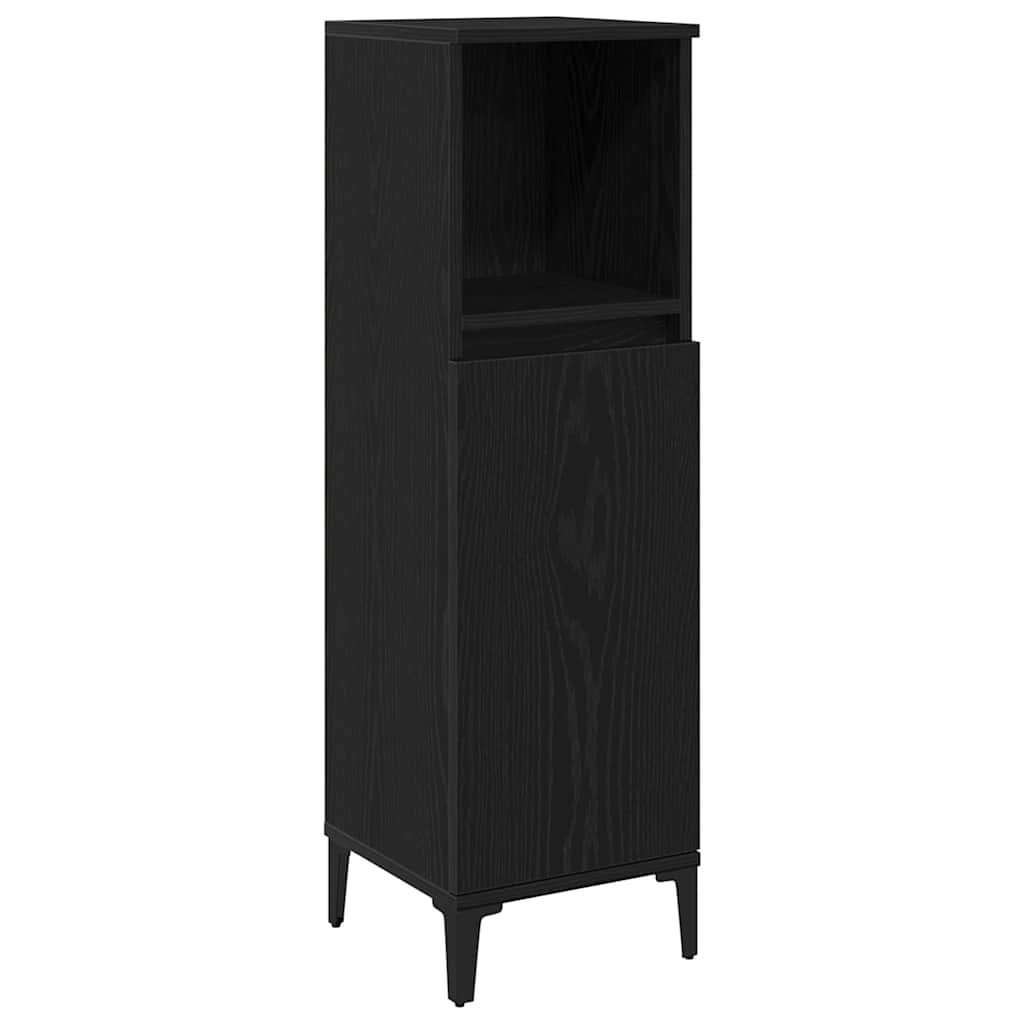 vidaXL Badezimmermöbel-Set Wandmontiert 3 pcs Schwarz Eichen-Optik