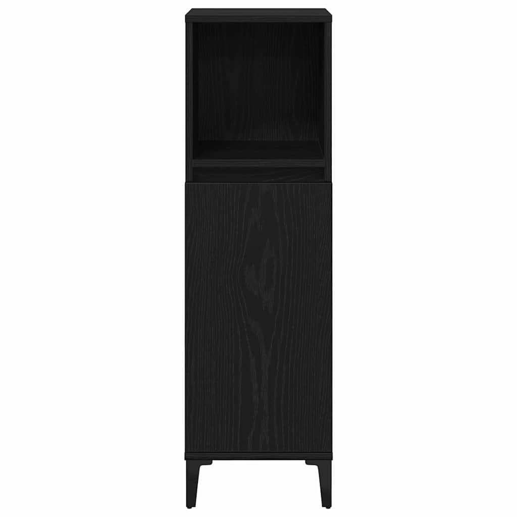 vidaXL Badezimmermöbel-Set Wandmontiert 3 pcs Schwarz Eichen-Optik