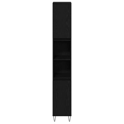 vidaXL Badezimmermöbel-Set 3 pcs Schwarz Eichen-Optik 30 x 30 x 190 cm