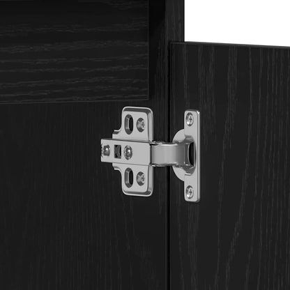 vidaXL Badezimmermöbel-Set 3 pcs Schwarz Eichen-Optik 30 x 30 x 190 cm
