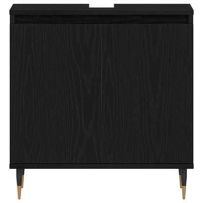 vidaXL Badezimmermöbel-Set 3 pcs Schwarz Eichen-Optik 30 x 30 x 190 cm