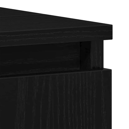 vidaXL Badezimmermöbel-Set 3 pcs Schwarz Eichen-Optik 30 x 30 x 190 cm