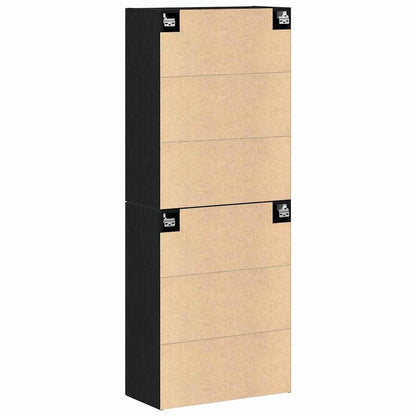 Wandschrank 2 pcs Schwarz Eichen-Optik 69,5 x 34 x 90 cm
