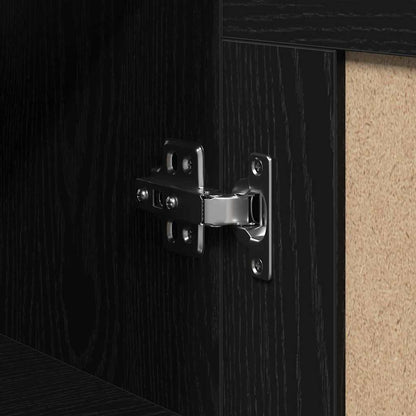vidaXL Buffet haut noir aspect chêne 69,5 x 34 x 180 cm Bois d'ingénierie