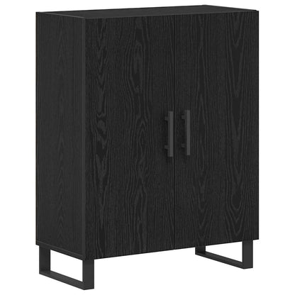 vidaXL Buffet haut noir aspect chêne 69,5 x 34 x 180 cm Bois d'ingénierie