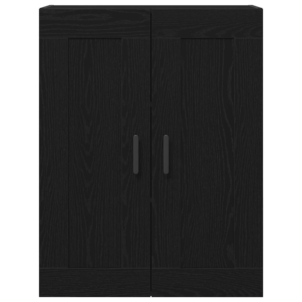 vidaXL Buffet haut noir aspect chêne 69,5 x 34 x 180 cm Bois d'ingénierie