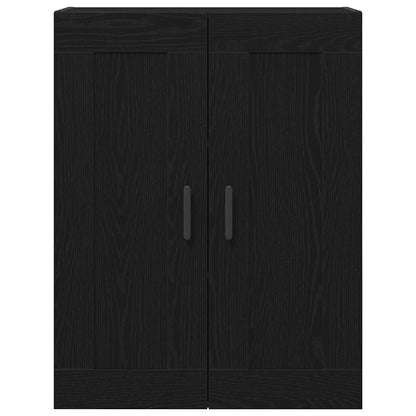 vidaXL Buffet haut noir aspect chêne 69,5 x 34 x 180 cm Bois d'ingénierie