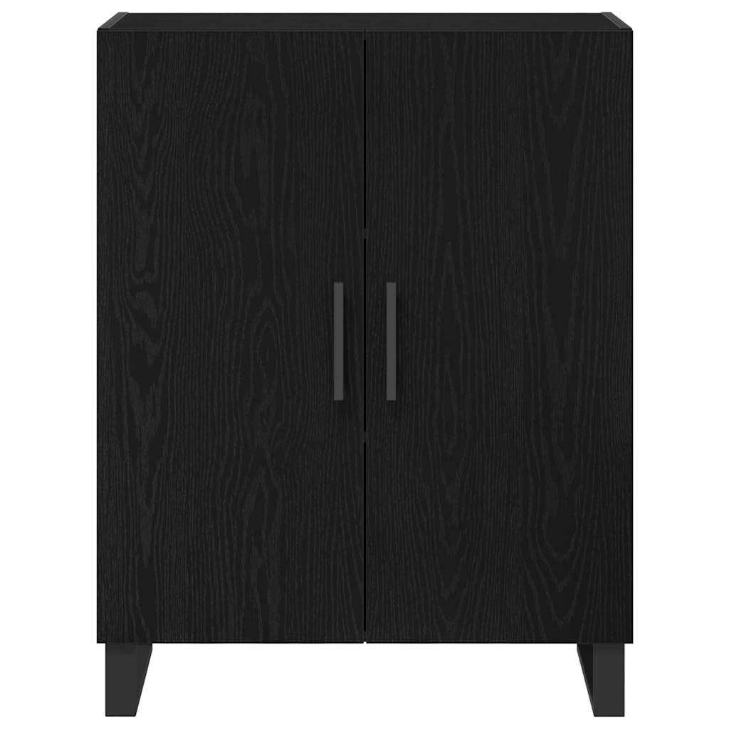 vidaXL Buffet haut noir aspect chêne 69,5 x 34 x 180 cm Bois d'ingénierie