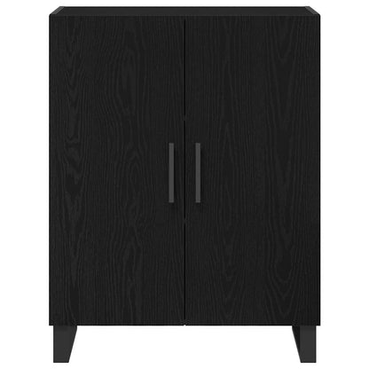 vidaXL Buffet haut noir aspect chêne 69,5 x 34 x 180 cm Bois d'ingénierie