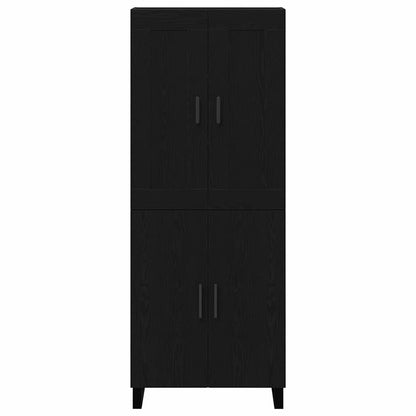 vidaXL Buffet haut noir aspect chêne 69,5 x 34 x 180 cm Bois d'ingénierie