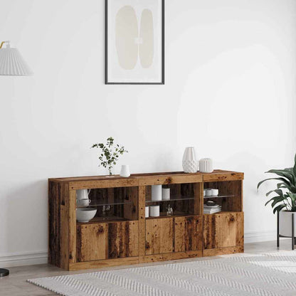 LED-Sideboard Altholz 162 x 37 x 67 cm Holzwerkstoff