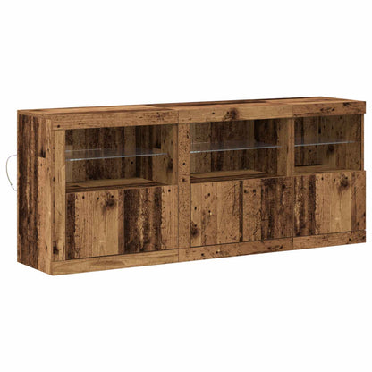 LED-Sideboard Altholz 162 x 37 x 67 cm Holzwerkstoff