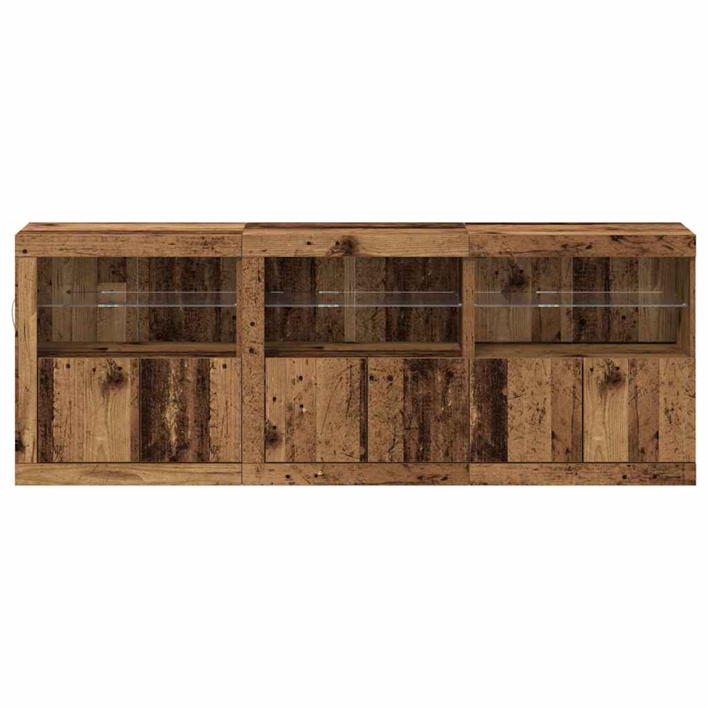 vidaXL LED-Sideboard Altholz 181 x 37 x 67 cm Holzwerkstoff