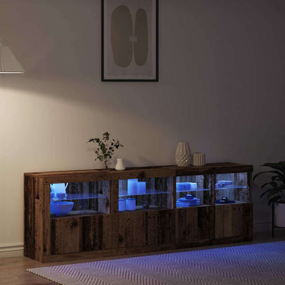 vidaXL LED-Sideboard Altholz 202 x 37 x 67 cm Holzwerkstoff