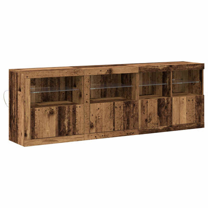 vidaXL LED-Sideboard Altholz 202 x 37 x 67 cm Holzwerkstoff