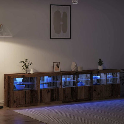 vidaXL LED-Sideboard Altholz 283 x 37 x 67 cm Holzwerkstoff