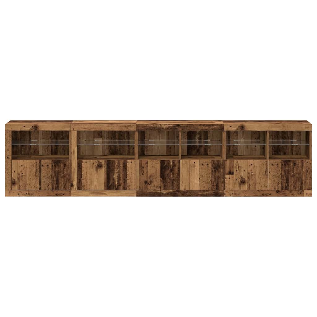 vidaXL LED-Sideboard Altholz 283 x 37 x 67 cm Holzwerkstoff