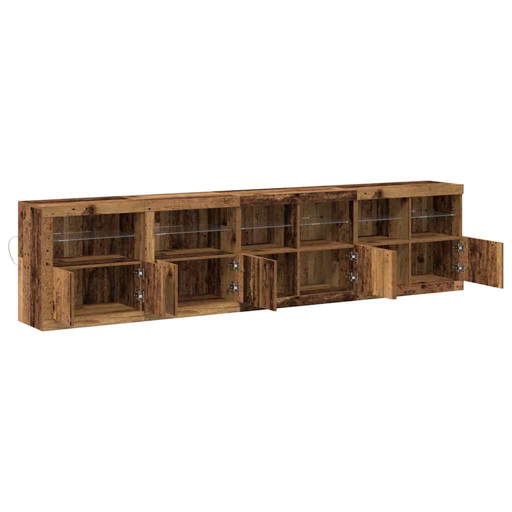 vidaXL LED-Sideboard Altholz 283 x 37 x 67 cm Holzwerkstoff