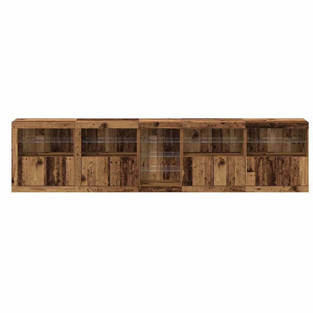 LED-Sideboard Altholz 283 x 37 x 67 cm Holzwerkstoff