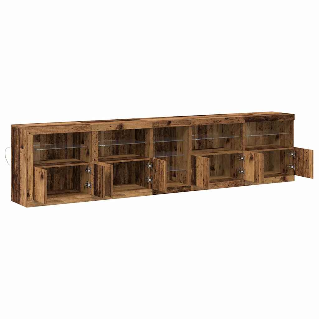 LED-Sideboard Altholz 283 x 37 x 67 cm Holzwerkstoff