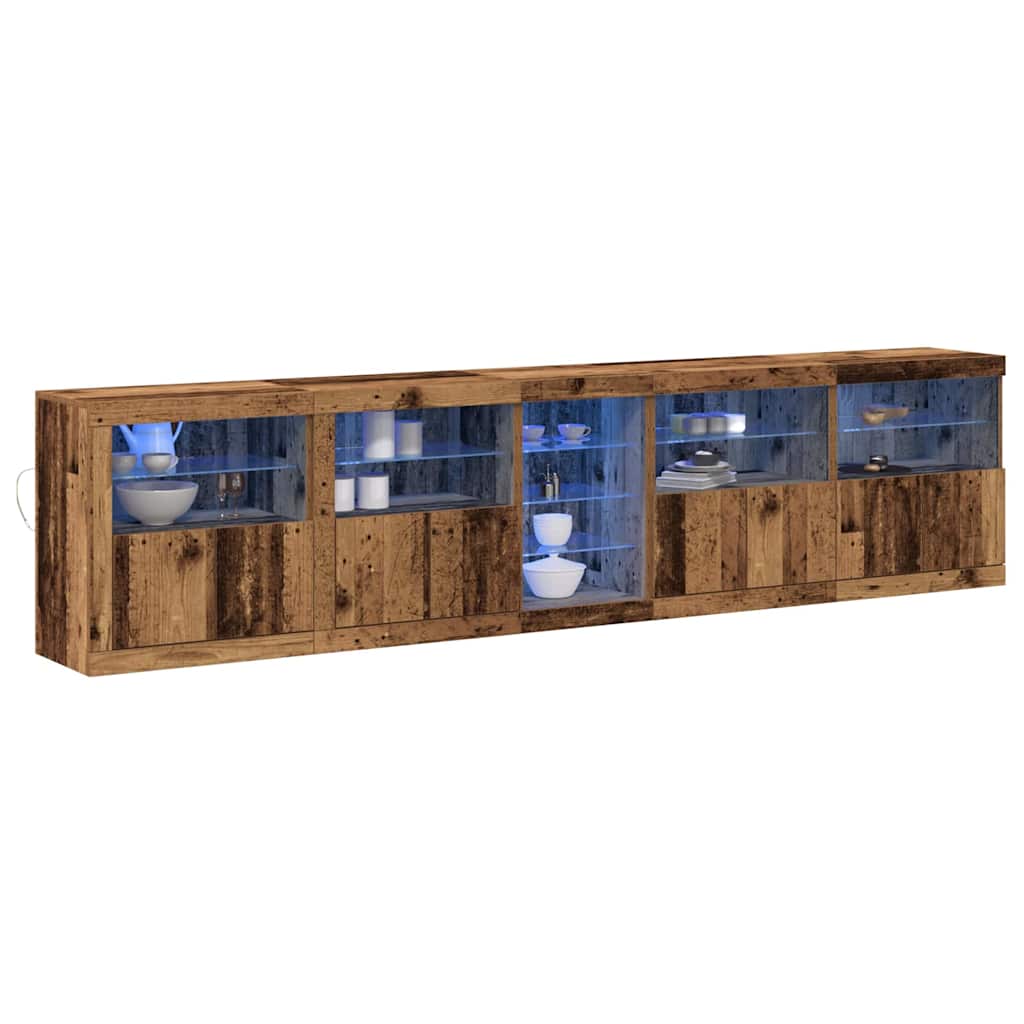 LED-Sideboard Altholz 283 x 37 x 67 cm Holzwerkstoff