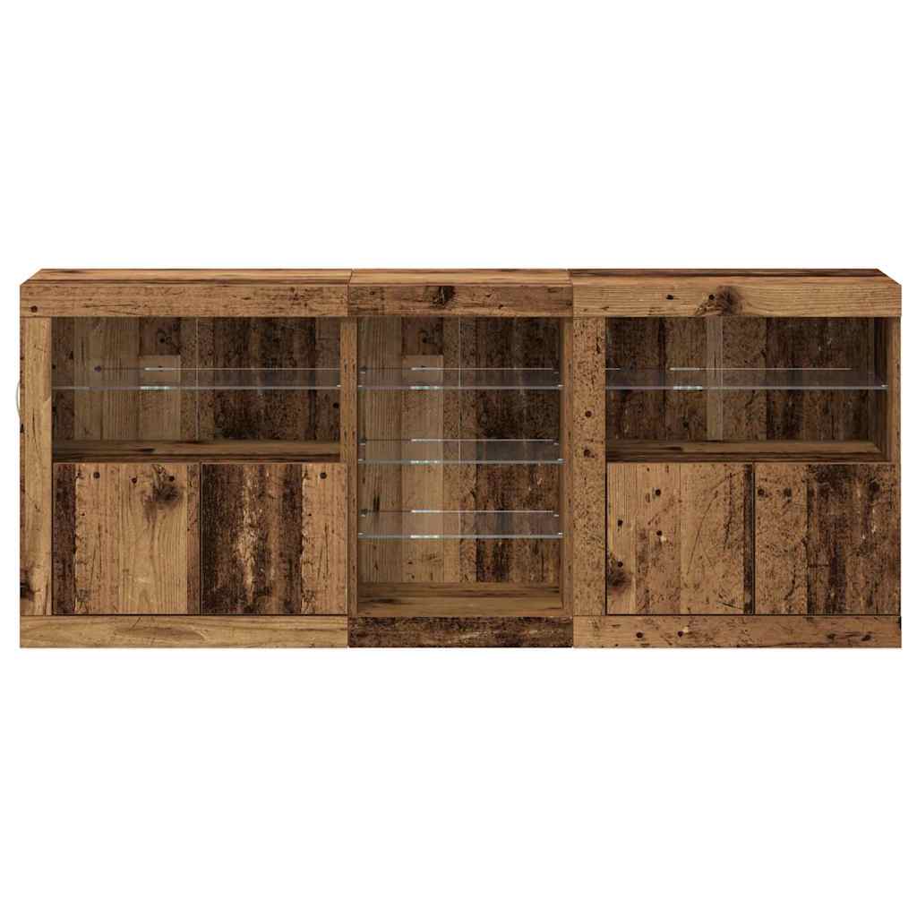 vidaXL LED-Sideboard Altholz 162 x 37 x 67 cm Holzwerkstoff