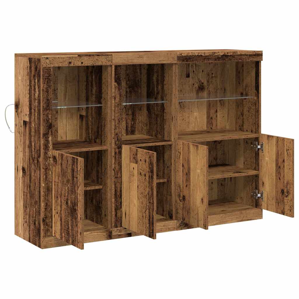 vidaXL LED-Sideboard Altholz 142,5 x 37 x 100 cm Holzwerkstoff