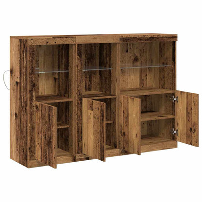 vidaXL LED-Sideboard Altholz 142,5 x 37 x 100 cm Holzwerkstoff
