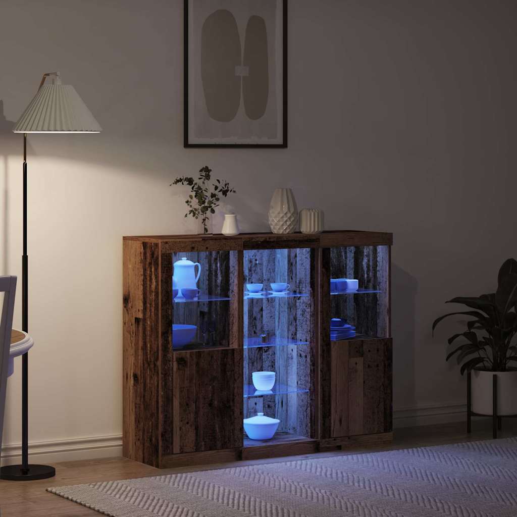 vidaXL LED-Sideboard Altholz 123 x 37 x 100 cm Holzwerkstoff