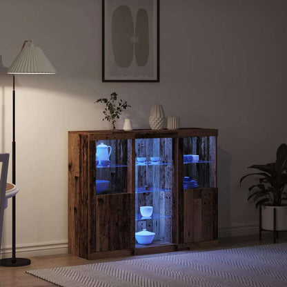 vidaXL LED-Sideboard Altholz 123 x 37 x 100 cm Holzwerkstoff