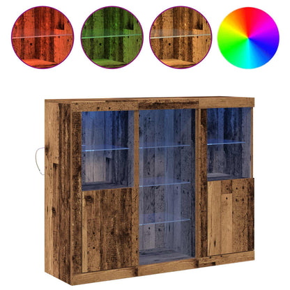 vidaXL LED-Sideboard Altholz 123 x 37 x 100 cm Holzwerkstoff