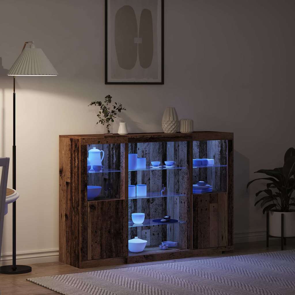 LED-Sideboard Altholz 142,5 x 37 x 100 cm Holzwerkstoff