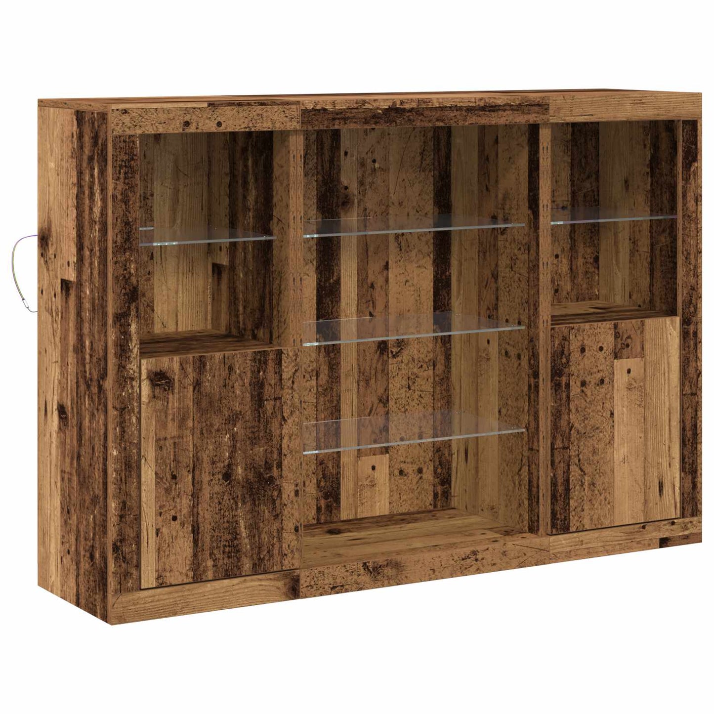 LED-Sideboard Altholz 142,5 x 37 x 100 cm Holzwerkstoff