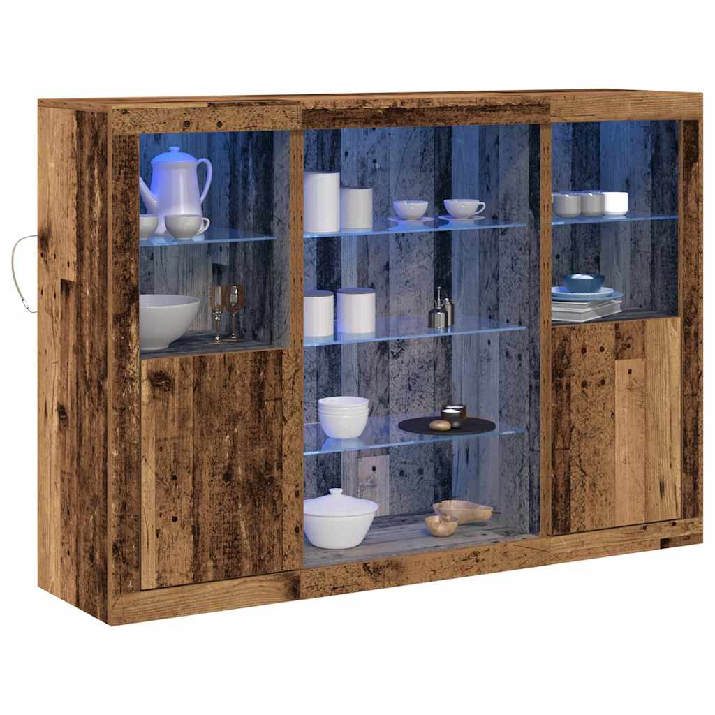 LED-Sideboard Altholz 142,5 x 37 x 100 cm Holzwerkstoff