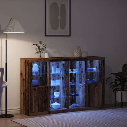 vidaXL LED-Sideboard Altholz 163 x 37 x 100 cm Holzwerkstoff