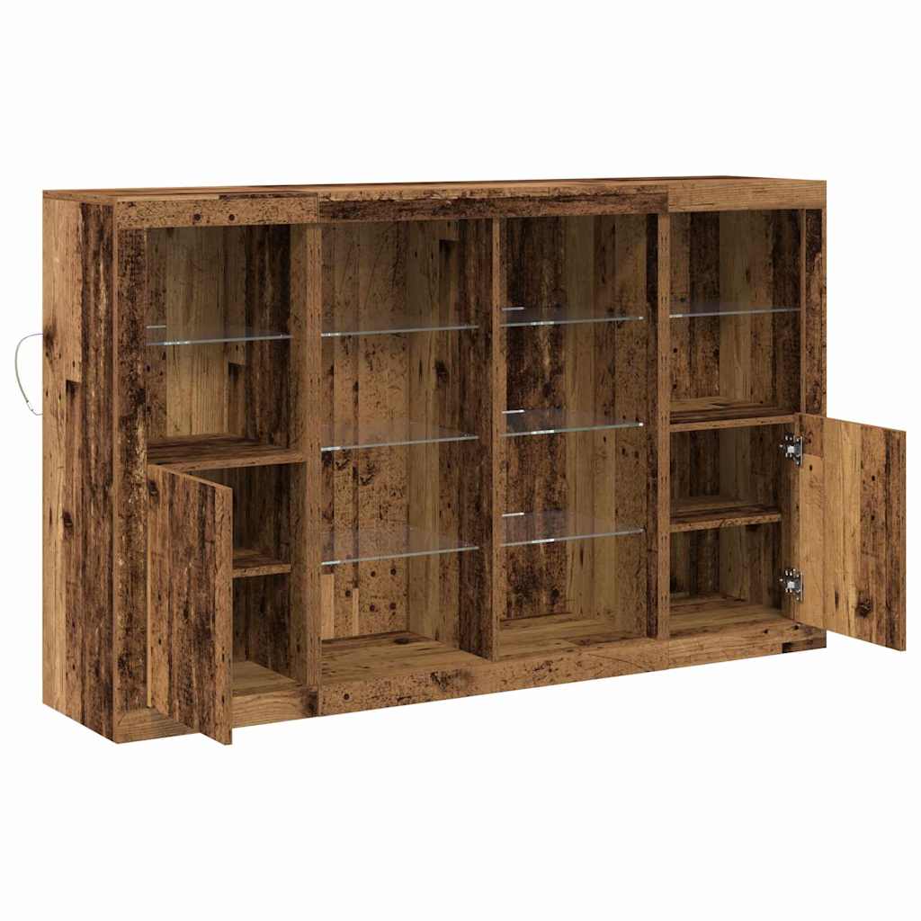 vidaXL LED-Sideboard Altholz 163 x 37 x 100 cm Holzwerkstoff