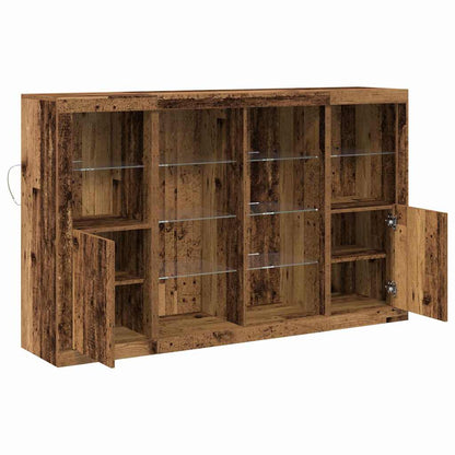 vidaXL LED-Sideboard Altholz 163 x 37 x 100 cm Holzwerkstoff