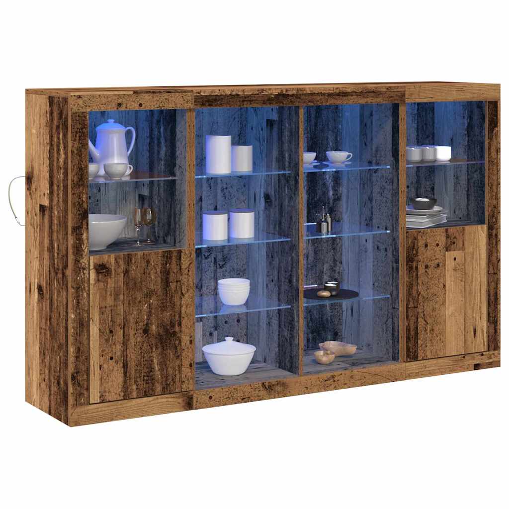 vidaXL LED-Sideboard Altholz 163 x 37 x 100 cm Holzwerkstoff