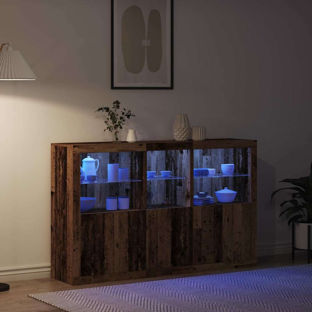 LED-Sideboard Altholz 162 x 37 x 100 cm Holzwerkstoff