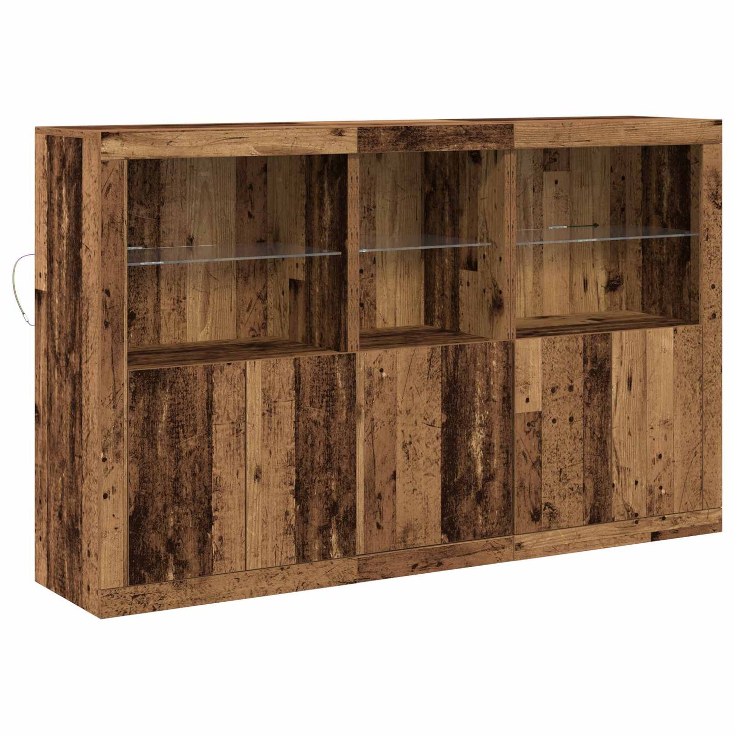 LED-Sideboard Altholz 162 x 37 x 100 cm Holzwerkstoff