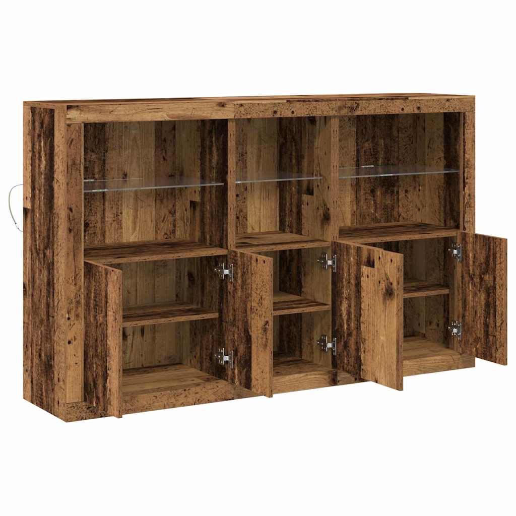 LED-Sideboard Altholz 162 x 37 x 100 cm Holzwerkstoff
