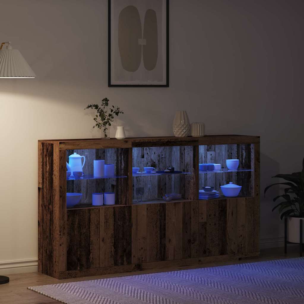 vidaXL LED-Sideboard Altholz 181,5 x 37 x 100 cm Holzwerkstoff